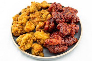 Korean Half of Hot spicy fried chicken and fried chicken