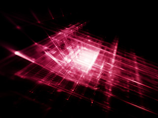 Abstract red on black background element. Fractal graphics 3d illustration. Science or technology concept.