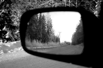 View of a car side mirror