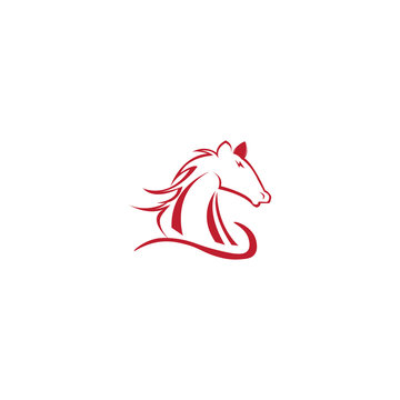 red horse head vector design illustration