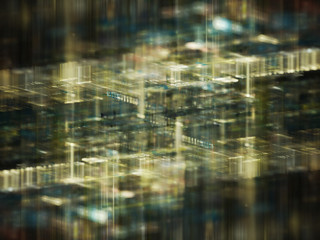 Abstract digital art background. Fractal graphics 3d illustration. Science or technology concept.