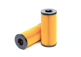 Oil , air , fuel filter for car on white background or isolated - Image