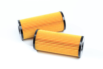 Oil , air , fuel filter for car on white background or isolated - Image