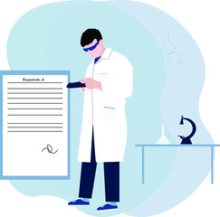 Scientist with research paper