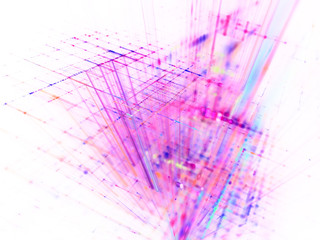 Abstract violet on white background element. Fractal graphics 3d illustration. Science or technology concept.