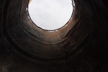 bottom view of the light at the end of the round hatch