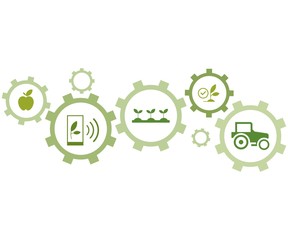 Agritech icon concept - Agriculture Technology - smart farm - Vector Illustration