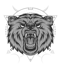 logo style bear set of illustration.