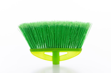 Cleaning floor push broom isolated against white background.