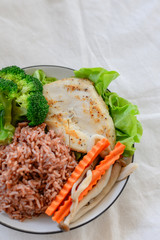 Chest Chicken clean food with vegetable
