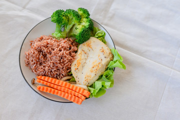 Chest Chicken clean food with vegetable
