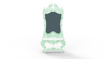 3d illustration of the fancy mirror