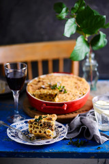 Pasticcio, traditional Greek casserole.style rustic.