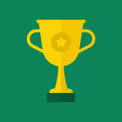 Trophy Cup Flat Vector Design 
