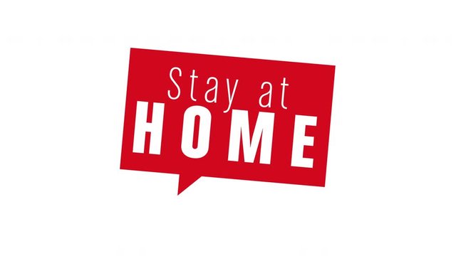 stay at home, stay safe- quarantine- vector animation