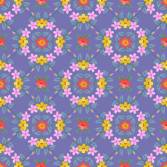 Colorful flowers seamless pattern for fabric textile wallpaper.
