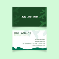 Minimalist business card design abstract green floral template