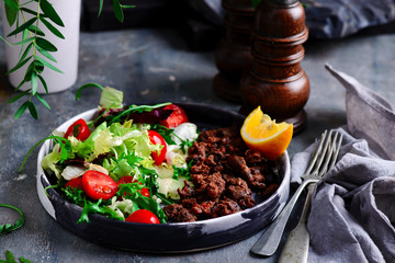 Burgundy escargot with herb butter.style rustic.