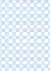 水彩　四角　市松模様　背景　ブルー