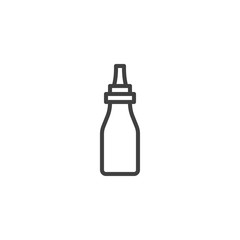 Syrup bottle line icon. linear style sign for mobile concept and web design. Chilli pepper condiment bottle outline vector icon. Symbol, logo illustration. Vector graphics