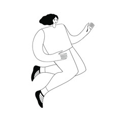 Cute girl. Flat vector illustration