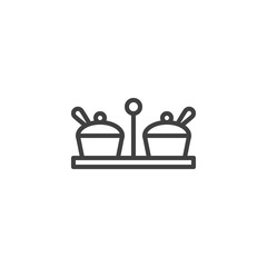 Sauce bowl line icon. linear style sign for mobile concept and web design. Small condiment bowls outline vector icon. Symbol, logo illustration. Vector graphics
