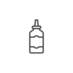 Mustard squeeze bottle line icon. linear style sign for mobile concept and web design. Condiment bottle outline vector icon. Symbol, logo illustration. Vector graphics