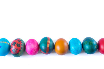 Fototapeta na wymiar Colorful easter eggs isolated on white background