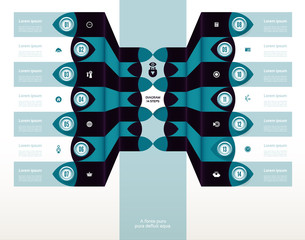 Vector progress background. Template for diagram, graph, presentation and chart. Business concept with 14 options, parts, steps or processes. Abstract background. eps 10