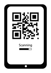 QR code scanner, isolated icon