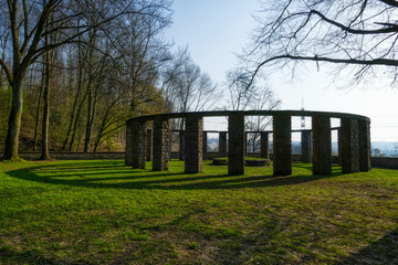 Fototapeta na wymiar Historisches Monument an der Ruhr bei Essen Horst