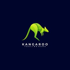 Vector Logo Illustration Kangaroo Gradient Colorful Style.