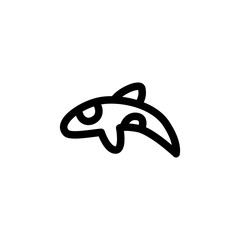 Whale Ocean Animal Outline Icon Logo Vector Illustration
