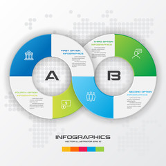 Circle infographic template with 4 options,Vector illustration.
