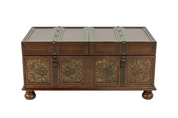 big old chest on a white background