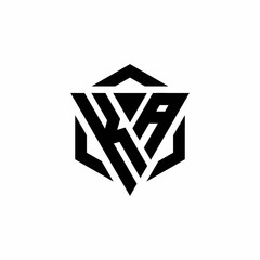 KA Logo monogram with triangle and hexagon modern design template - obrazy, fototapety, plakaty