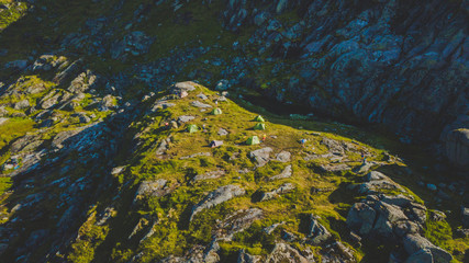 Panorama of mountains in Lofoten islands, Norway