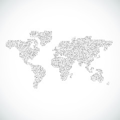 Vector Dotted World Map Background Light and Dark for Illustrator and Powerpoint. Continents: Europe, Asia, Australia, America, Africa