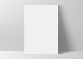 Vertical rectangle A4 paper format mock up. Vector illustration.
