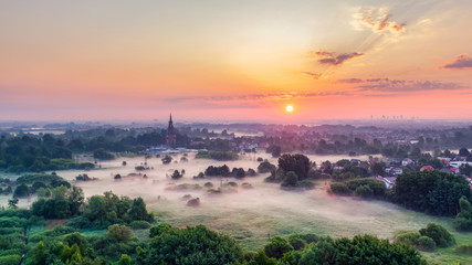 Fototapeta Sunrise in Poland, Mazovia obraz