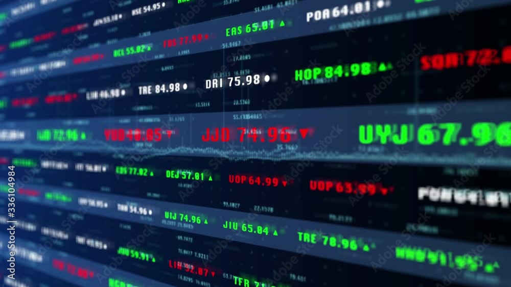 Aufkleber Digital Stock Exchange Financial Data Analysis Information Panel. Trading Technology Futuristic Calculation DOF Screen Background.