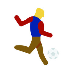 soccer sidefoot shot concept, football shooting drills on white background,  goals to be scored symbol vector color icon design