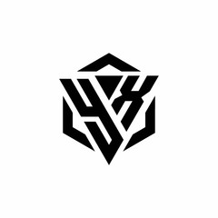 YX Logo monogram with triangle and hexagon modern design template