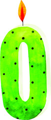 Watercolor Happy Birthday Letter Candle