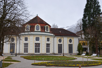 Fototapeta na wymiar Philharmonie in Bad Reichenhall, view of the music hall and Kurhaus