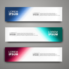 Fototapeta premium Vector abstract web banner design template with halftone pattern.