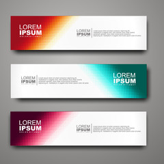Fototapeta premium Vector abstract web banner design template with halftone pattern.