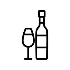 wine bottle glass icon vector. wine bottle glass sign. isolated contour symbol illustration
