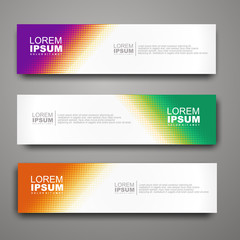 Fototapeta premium Vector abstract web banner design template with halftone pattern.