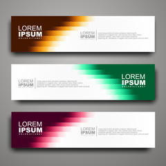 Fototapeta premium Vector abstract web banner design template with halftone pattern.
